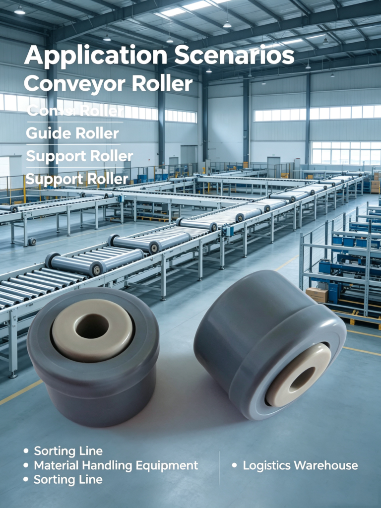 Conveyor Roller Integrated Plastic Bearing Housing End‑Cap