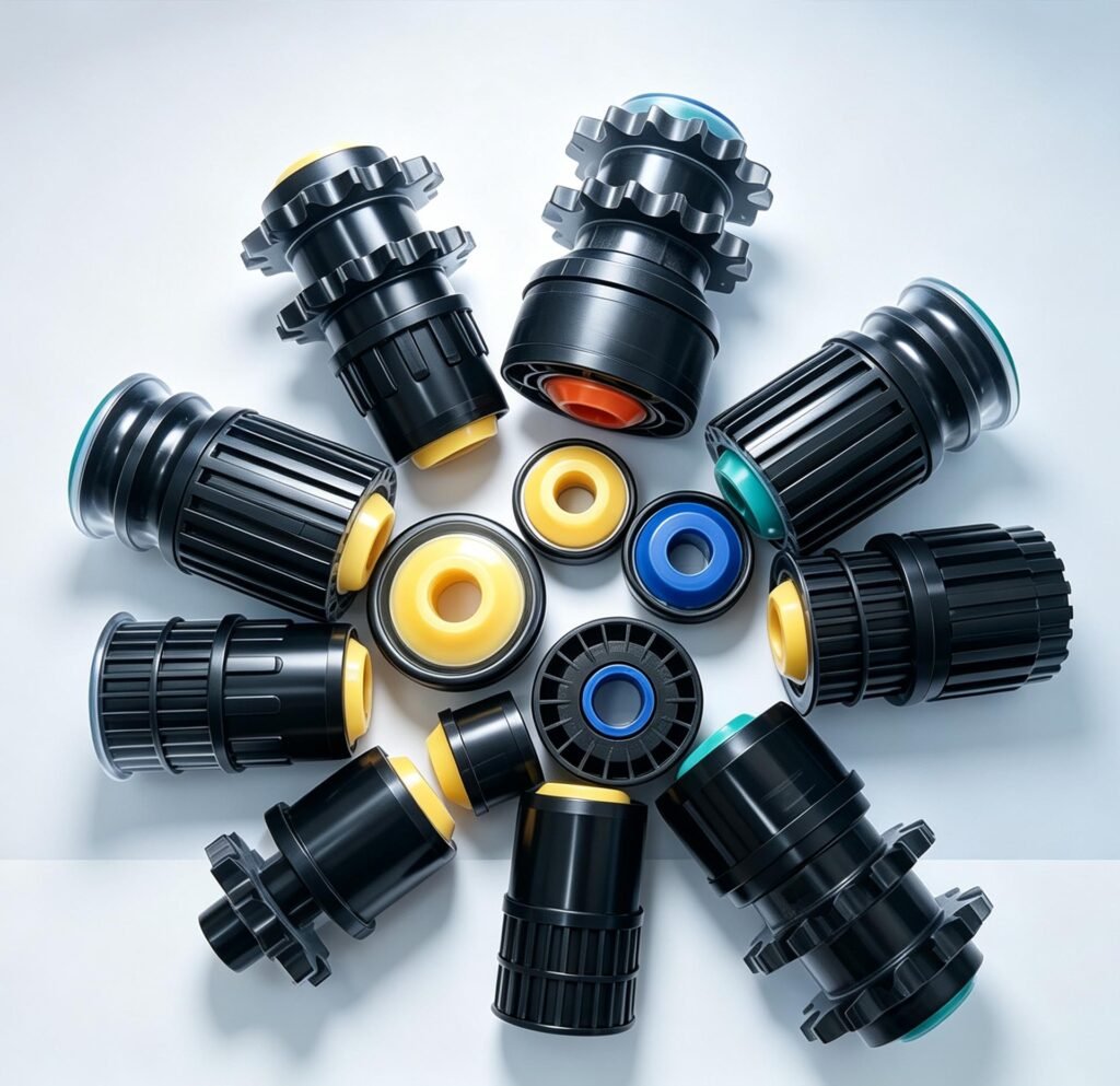 conveyor accessories,conveyor roller end cap,timing pulley,free flow wheel,ceramic bearing,pipeline roller,industrial transmission parts